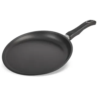 Original Gundel GUSS-CREPES-PFANNE INDUKTION flach, Ø 28 cm, Höhe 1 cm, BIOTAN-Oberfläche, PFOA-frei, Akku-Therm Boden - abnehmbarer Designer-Stiel