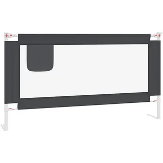 vidaXL Kleinkind Bettschutzgitter Bettgitter Kinderbettgitter Babybettgitter Gitter Kinderbett Babybett Rausfallschutz Dunkelgrau 160x25cm Stoff