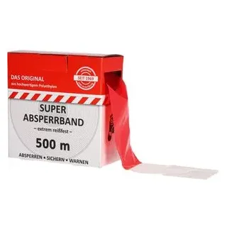 Kelmaplast Absperrband L.500 m B.80mm rot/weiß geblockt 500m/Karton