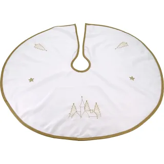 heimtexland ® Weihnachtsbaumdecke Deko Decke Baumständer 90 cm Weihnachten Dekoration Christbaumdecke Typ618 Creme - Creme