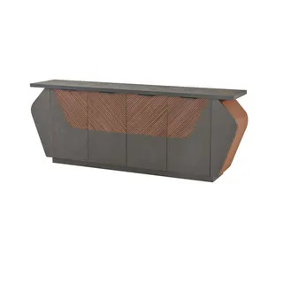 Sideboard Aktenschrank Arbeitszimmer Grau Braun Zweifarbig Modern Stil - Grau, Braun