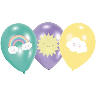 Amscan 9904307 - Latexballons Rainbow and Cloud, circa 28 cm, Sonne, Wolke, Regenbogen, Luftballon