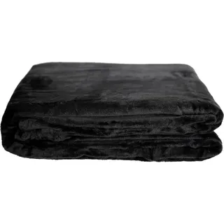 Kuschelige Decke 150x200 cm Fleecedecke Wohndecke aus Polyester Tagesdecke Schwarz - Schwarz