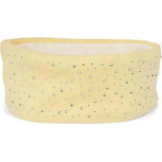 Stylebreaker Feinstrick Stirnband mit Strass Gelb
