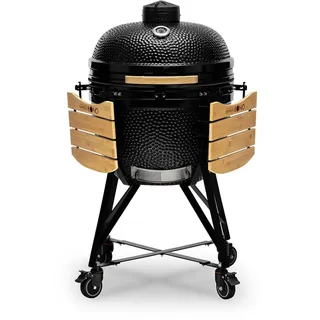 Kamado Bono Grande Limited BBQ Grill Ø 64 cm, Schwarz | Keramik-Kamado-Grill für den Außenbereich – inkl. 6 zusätzlichem Grillzubehör