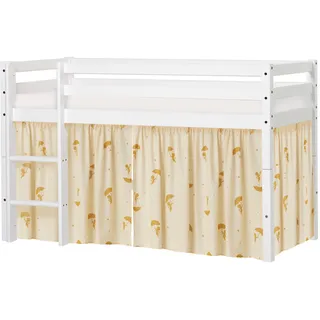 Hoppekids Spielbett "ECO Dream - Flexibles umbaubares Hochbett aus Massivholz" Vorhang aus 100% Baumwolle, Made in Europe, Höhe 105 cm, gelb