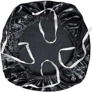 Yikko Samt-Sitzkissenbezüge für 38-48 cm große Büro-Computerstühle, mit Riemen, waschbarer Schonbezug, Schutz, Dekoration für Zuhause, Esszimmer, Bar, Hochzeitsfeier (1, Schwarz)