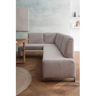 exxpo - sofa fashion Eckbank »Intenso, modern, wahlweise in Leder oder Textil, 244/157 cm (B/T)«, hohe Bodenfreiheit, frei im Raum stellbar, hoher Sitzkomfort, braun