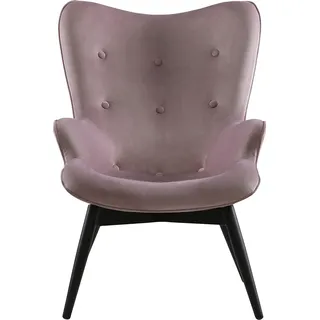 SalesFever Relaxsessel Komfortabler Polyester/Samt 80 x 92 x 99 cm rosa/schwarz