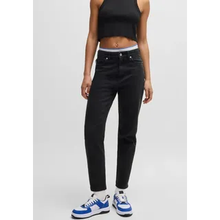 HUGO BOSS Hugo »Noe« Straight Fit Jeans mit hoher Leibhöhe, schwarz