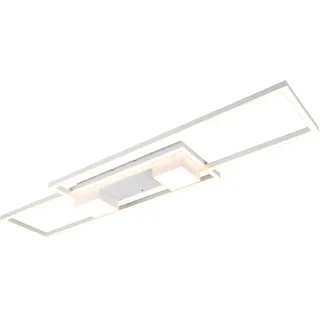 TRIO LEUCHTEN LED Deckenleuchte "ALBANY LED Deckenlampe 37W 4300 Lumen warmweiß bis kaltweiß 2700-6500K", weiß (weiß matt), 1, H: 8cm, 1 Stk., Leuchten, Fernbedienung, Lichtfarbe einstellbar, Memory, Nachtlicht, dimmbar, LED Deckenleuchte