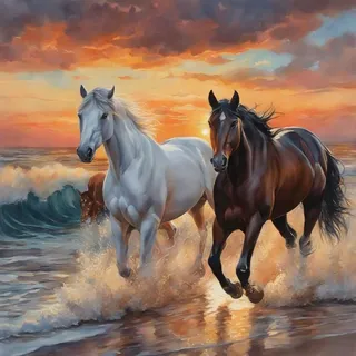 Jawecci Pferde Diamond Painting Erwachsene, 5D Diamant Painting Bilder Erwachsene Tiere, DIY Runde Tiere Diamant Kunst Set Diamant Malerei Kinder für Home Dekor 30x30cm