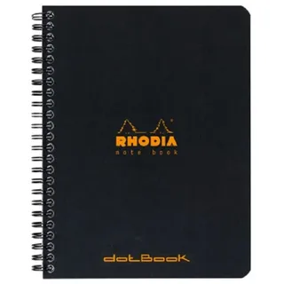 Rhodia 5x Notebook mit Doppelspirale A5+ 16x21cm 80Bl Dot-Lin. Schwarz 193439C