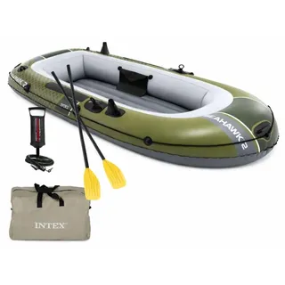 Intex Schlauchboot Sport Seahawk 2 Set Paddel Pumpe 2 Personen 236cm x 114cm x 41cm 66332NP - Grün