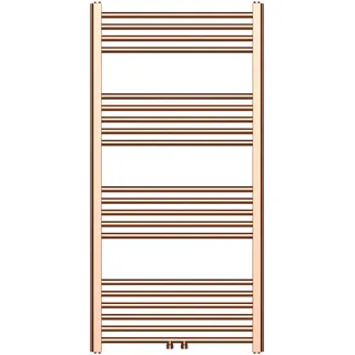 Handtuchheizkörper mit Mittelanschluss in gebürstetem Kupfer – 1200x600mm, 414 Watt - Kupfer