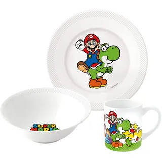 Super Mario Frühstücksset 3-tlg. weiß