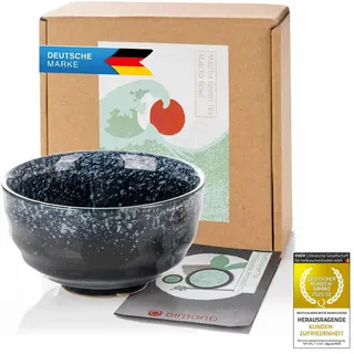 DIMONO® Matcha Schale aus Keramik – Handgefertigte Teeschale japanisch | Traditionelle Matcha Tasse aus gebranntem Ton – kein Geschmackstransfer, ideal zum Verschenken
