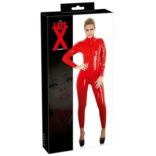 Late X, Latex Catsuit, Rot, Größe XXL