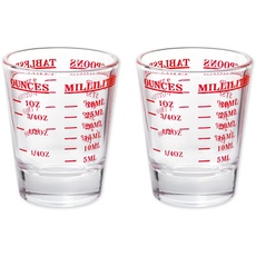 SCSpecial Schnapsgläser Messbecher 2 Stück flüssiges schweres Glas 30 Milliliter skaliertes Messglas für Flüssigkeit