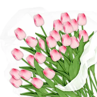 Relaxdays 24Xkunsttulpe , Multicolor , Kunststoff , 33.5 cm , Dekoration, Blumen & Blumentöpfe, Kunstblumen