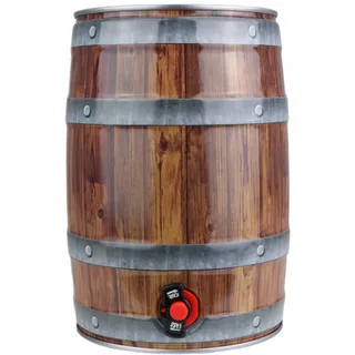ich-zapfe 5L Partyfass mit Zapfhahn, Holzoptik