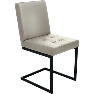 K+W Komfort & Wohnen Freischwinger Leder grau