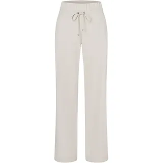 Stoffhose MAC "EASY WIDELEG", Damen, Gr. 42, Länge 30, weiß (ivory), Web, Obermaterial: 77% Polyamid, 23% Elasthan, unifarben, weit knöchellang, Hosen Stoffhose, sehr elastische Qualität, angenehmer Griff und hoher Tragekomfort