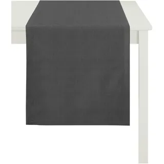 Tischläufer APELT "Arizona, Uni-Basic" Gr. 1, grau (anthrazit), B:44cm L:140cm, Leinen, Polyester, Tischdecken, Tischläufer, Leinenoptik