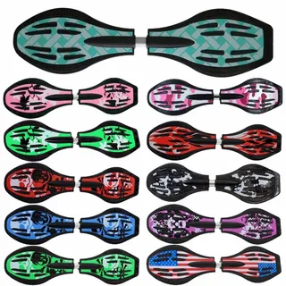 Waveboard Original Funtomia mit ABEC9 Kugellager inkl. Tasche (Verschiedene Farbdesigns) (Türkis/Flechte)