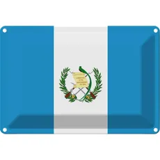 Blechschild Wandschild 20x30 cm Guatemala Fahne Flagge