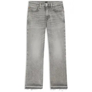 Boss ORANGE 7/8-Jeans »SOFT KICK FLARE MR Premium Damenmode« Cropped Länge mit ausgefranster Kante BOSS ORANGE Dark Grey 021