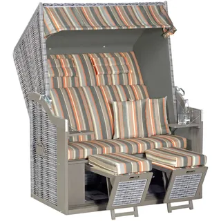SunnySmart Strandkorb »Rustikal 34 Z XL, TOPSELLER!«, 2-Sitzer, zum Selbstaufbau, grau