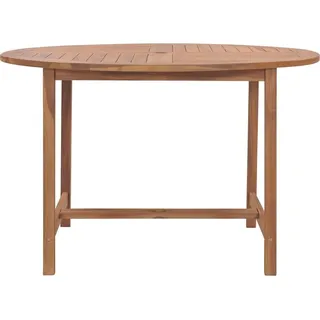 vidaXL Garten-Esstisch Ø110x75 cm Massivholz Teak - Braun