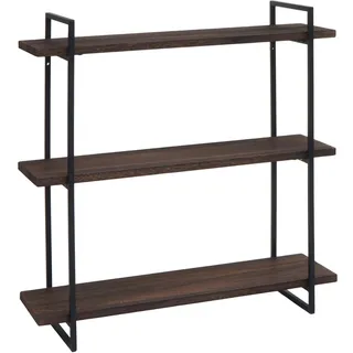 MCW Wandregal 60 x 60 x 18 cm Dunkelbraun/Schwarz
