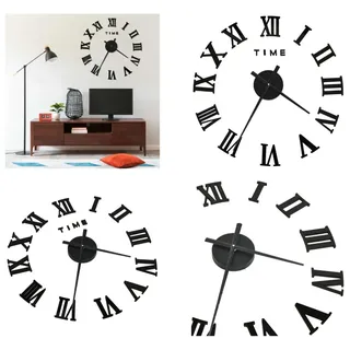 vidaXL 3D Wanduhr Modernes Design Schwarz 100 cm XXL - Wanduhr - Wanduhren - Wand Uhr - Wand Uhren - Schwarz