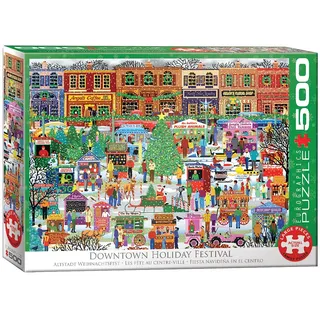 Eurographics Downtown Holiday Festival 500 Teile - Das Stadtplatz Weihnachts-Festival, 48 cm x 48 cm