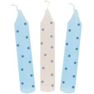 Geburtstagskerzen-Set, blau gepunktet (für Geburtstagskränze 106,Geburtstagskränze 108,55985,60721,60726,60706)