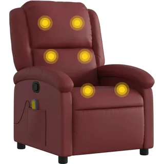 vidaXL Massagesessel Weinrot Kunstleder - Rot
