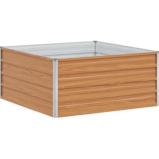 vidaXL Hochbeet Hellbraun 100 x 100 x 45 cm Verzinkter Stahl - Braun