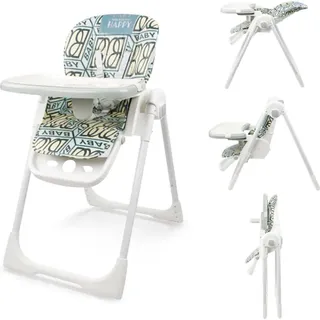 Baby Hochstuhl Klappbar Verstellbarer 12345 Kinderhochstuhl mit Tisch ab 6 Monate Babystuhl Hochstuhl mit Liegefunktion Jungen und Mädchen Kunstleder Kissen Bequem Leicht Zu Reinigen