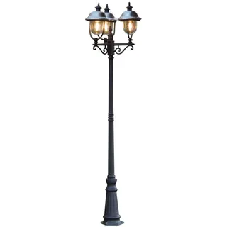 Konstsmide Parma 7243-000 Mastleuchte / B: 60cm T: 60cm H: 218cm / 1x75W / IP43 / lackiertes Aluminium / matt-schwarz / Edelstahl