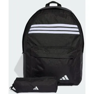 adidas Classic 3 Stripes Horizontal Rucksack Schwarz