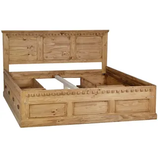 Mexico Bett mit Stauraum 180x200cm Massivholz Pinie  Mexiko Möbel Mexikanisch