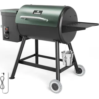 DAMNISS Grills HWPG-305C Elektrischer Holzpellet-Räuchergrill, 0.92 m2 Kochbereich, Pelletgrill mit automatischer Zufuhr und PID-Temperaturregelung (82-230 °C), 8-in-1 BBQ Grill & Fleischsonde für