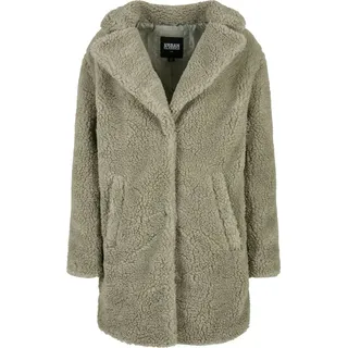 URBAN CLASSICS Ladies Oversized Sherpa Coat Jacke, softsalvia,