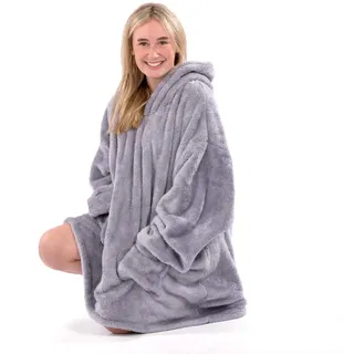 Snug Rug Lilagrau Schiefergrau Tragbare Decke Hoodie - Decke mit Ärmel Sherpa Fleece Erwachsene Pullover Kapuzenpullover Weich Bequem Übergroße Decken