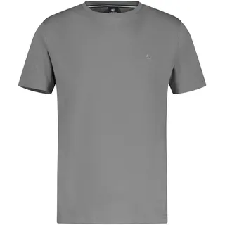 Lerros T-Shirt mit Logostitck, unifarben, - (platinum grau), 100% Baumwolle, Rundhals, Shirts T-Shirt