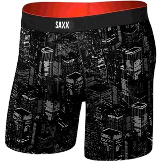 Saxx Underwear Multi-sport Mesh Brief Fly Boxershorts - Night City / Black - L