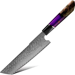 Damast Küchenmesser TO-35122 - Nakiri KP35122 - Silber, Violett