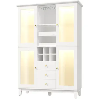 Okwish Weinschrank 180,5 x 120 x 40 cm Weiß